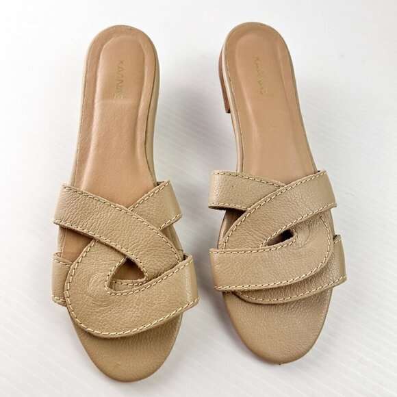 Kaanas Santorini Infinity Loop Woven Flat Slide Sandal Size 8 Beige Springtime - Picture 4 of 11